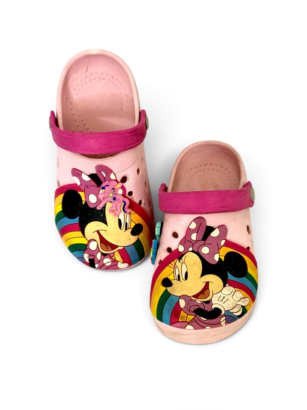 Minnie Mouse Rainbow Crocs With Croc Decorative Charms